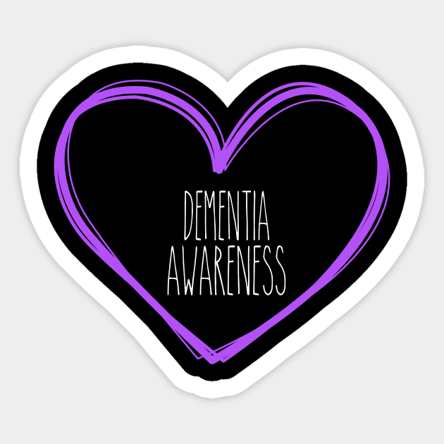 Dementia Awareness Heart Support Sticker by MerchAndrey